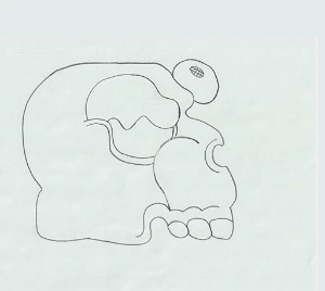 Pencil animation of worms eating a skull.